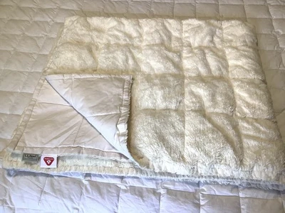 LL Bean Ultraplush Primaloft Blanket Faux Fur Cream 47x57” - Image 1 of 4