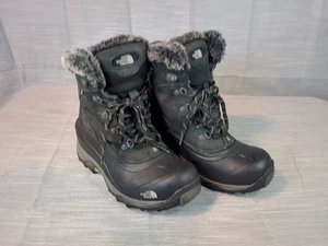 The North Face Womens Size 7 McMurdo II AWMR 002 Black Leather Winter Snow Boots - Picture 1 of 8