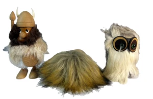 Danish Modern VIKING Creature FUR Figure Shield Spear FURRY LoT DENMARK Poland - Picture 1 of 15