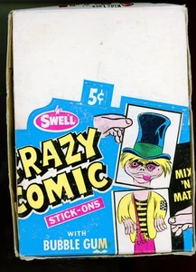 1967 SWELL CRAZY COMIC STICK-ONS WITH BUBBLE GUM 48 PACKS WITH BUBBLE GUM - Picture 1 of 2