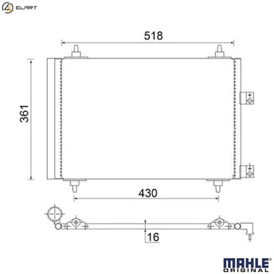 CONDENSER AIR CONDITIONING AC 314 000S FOR PEUGEOT 307/SW/Van/Break/CC 1.4L 4cyl - Image 1 of 4