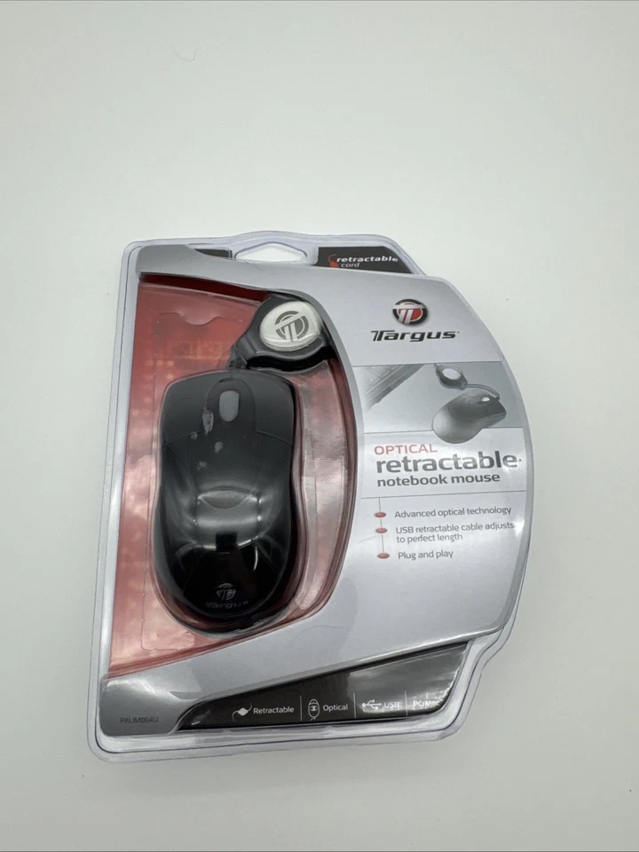 Targus Notebook Optical Mouse with Retractable USB Cable Black PAUM004U - Image 1 of 4
