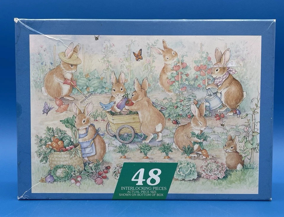 Hallmark Springbok Children's 48 Pc Jigsaw Puzzle Springtime Garden Rabbits Nice - Image 1 of 4