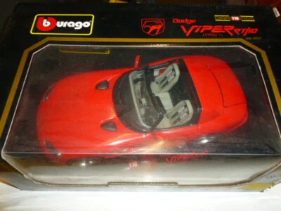 die cast 1/18 burago dodge viper 1992 red .new  with box  - Immagine 1 di 2