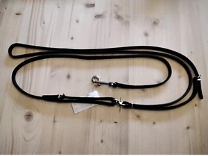 Jagdleine fwf, 12 mm / 185 cm Lang, Fettleder, mit Zwirbel, Haken verchromt Neu - Bild 1 von 4