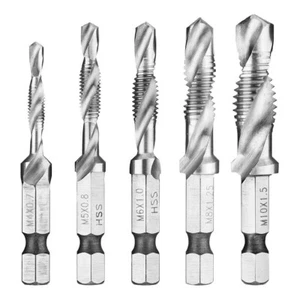 Facom 227H.J5PB 5 Piece 3 in 1 Combined Drill & Tap Bit Set M4 – M10 1/4" Hex - Picture 1 of 1