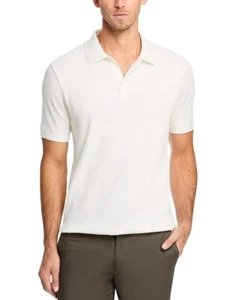 Vince Variegated Texture Poloshirt Herren XXL Off White Kragen Kurzarm - Bild 1 von 14