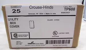 Cantidad 25 Caja utilitaria eléctrica de metal de una sola banda cubierta en blanco con tornillos hecha en EE. UU. - Imagen 1 de 4