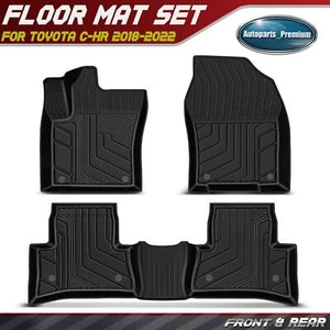 Alfombrillas negras para fila delantera y trasera Toyota C-HR 2018-2022 Sport Utility 3 piezas - Imagen 1 de 10