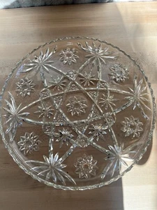 Anchor Hocking 13” Cut Glass Sandwich Plate. Crystal Glass - Picture 1 of 7