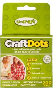 2 x U-Craft 10mm Craft Adhesive Dots Permanent 200 per roll 201061 - Picture 1 of 1