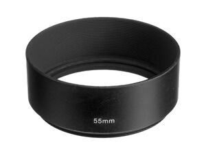 55mm Black Metal Normal Angle Screw in Lens Hood 55mm Thread - UK SELLER