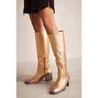 NEW Free People Essential Tall Leather Slouch Boots Gold Women’s 39 (9)