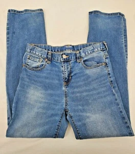 Old Navy Boys Straight Leg Jeans Adjustable Waist Medium Sun Washed 14 Husky - Picture 1 of 11