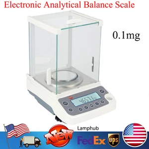 0.0001g 0.1mg Analytical Balance Lab Digital Precision Scale 110V W/AC Adapter - Picture 1 of 19