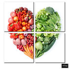 Food Kitchen Fruit & Veg Heart  BOX FRAMED CANVAS ART Picture HDR 280gsm