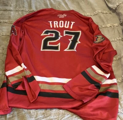 Camiseta deportiva de hockey de los Angeles Angels de béisbol Anaheim Ducks Mike Trout XL envío gratuito Foto 1 de 3