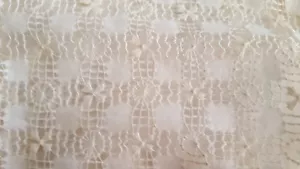 Antike weiße irische keltische Leinen TENERIFFA Handarbeit Tischdecke 30 x 32 Vintage B - Bild 1 von 8
