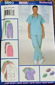 Butterick 5601 Women Scrubs Coat Top Skirt Pants Hat Sewing Pattern 16W-18W-20W - Picture 1 of 2