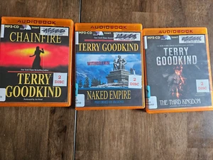 Lot of 3 Terry Goodkind MP3 CD Audio Books (3rd Kingdom Naked Empire Chainfire) - Picture 1 of 3