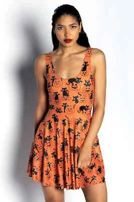 Vestido Blackmilk Cat O Lantern Scoop Skater Tamanho XL X-Grande NOVO Halloween - Imagem 1 de 4