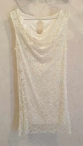 Robe blanc crème dentelle polyester doublée T36 (2209055) - Picture 1 of 4