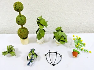 Dollhouse Set of Six Houseplants and Plant Holder - Picture 1 of 8