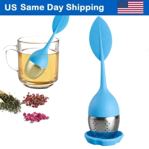 Leaf Tea Infuser Stainless Steel Ball Herbal Spice Filter Diffuser Silicone - Picture 1 of 8