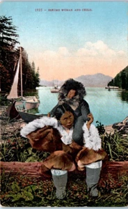 Eskimo Frau und Kind ALASKA AK Native American - Postkarte - Bild 1 von 2