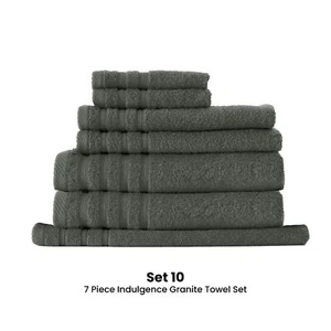 7 Piece Quality Soft 100% Cotton Indulgence Granite Towel Set - Imagen 1 de 2