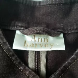 Women's Ann Harvey Blazer Jacket Military brown cotton blend buttons UK 18 UE 44 - Picture 1 of 14