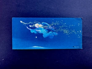 1 Tarjeta de felicitación de Navidad Tyrus Wong de colección ángel celestial lanzando estrellas en Belén - Imagen 1 de 3