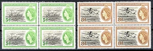 TURKS & CAICOS ISLANDS 1955 DEFINITIVES SG235/236 BLOCKS OF 4 MNH - Picture 1 of 1