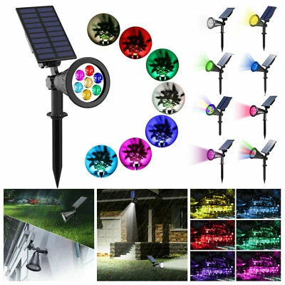 Solar LED Spotights Outdoor Path Lawn Garden Security Waterproof Wall Lights US - Image 1 of 4