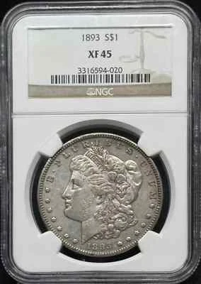 1893 Morgan Silver Dollar NGC XF-45 - Image 1 of 2