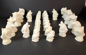 North American 32 Piece Wildlife Chess Set 3" to 5" Ceramic Bisque - Picture 1 of 8