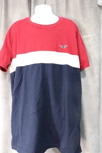 Hollister Boy's Red White Blue Stripe Short Sleeve T-Shirt Size XXS - Picture 1 of 4