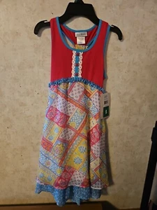 Jona Michelle Girls Sun Dress Size 8 Pink Patchwork - Picture 1 of 8