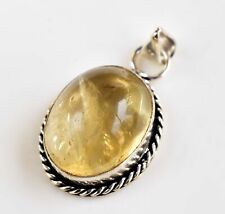 34.90 Cts Natural Yellow Citrine Oval Cut 925 Sterling Silver Astrology Pendant