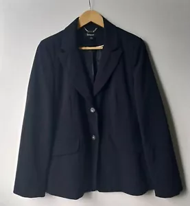ROCKMANS Womens Black Long Sleeve Jacket Blazer Size 12 Lined Viscose Blend - Picture 1 of 17
