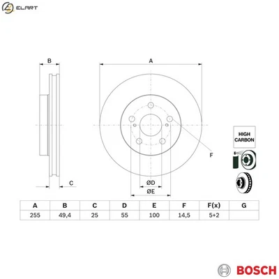 2x BRAKE DISC 0 986 479 F72 FOR TOYOTA PRIUS/PRIME/PHV 2ZR-FXE 1.8L 4cyl PRIUS - Image 1 of 4
