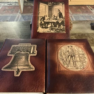 AMERICAN LEGACY SPIRT OF 1776 AMERICAN REVOLUTION LEATHER BOUND BOOKS - Picture 1 of 10