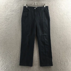 Talbots Straight Leg Jeans Womens 8 (actual 32x28) Blue Denim Mid Rise Stretch - Picture 1 of 20
