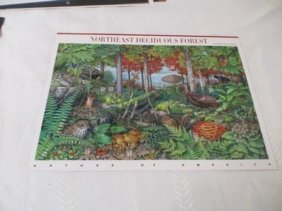 NORTHEAST DECIDOUS FOREST 37 CENT STAMP SHEET - Image 1 of 2