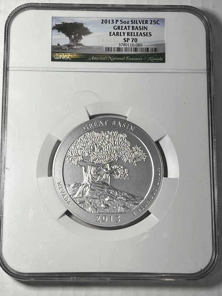 2013-P  Great Basin National Park  ATB 5 oz Silver :  NGC SP70 Early Releases - Image 1 of 2