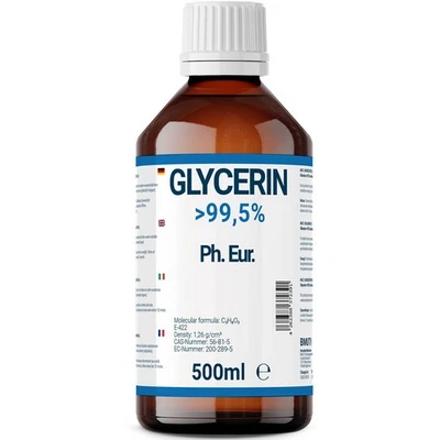 500ml Glycerin  in Pharmaqualität |  99,5% | Rein pflanzlich | E422 vegan - Bild 1 von 4