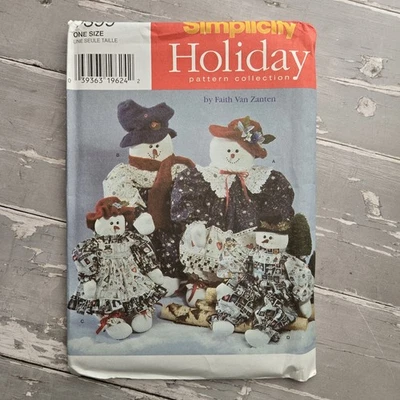 Simplicity 7399 Snowmen & Snow Women Christmas Decor Sewing Pattern Uncut - Image 1 of 3