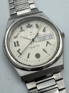 Vintage Hamilton Quartz Masonic Dial Men’s Wristwatch For Parts Or Repair - Picture 1 of 11