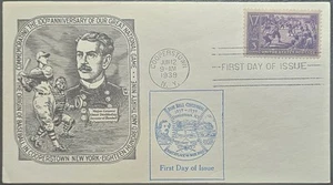 FDC #855 Baseball Centennial Coakley Cachet W/ Blue Handstamp Unaddressed 1939 - Picture 1 of 2