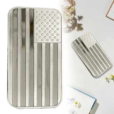 10 Troy oz American Flag .999 Fine Silver Bar